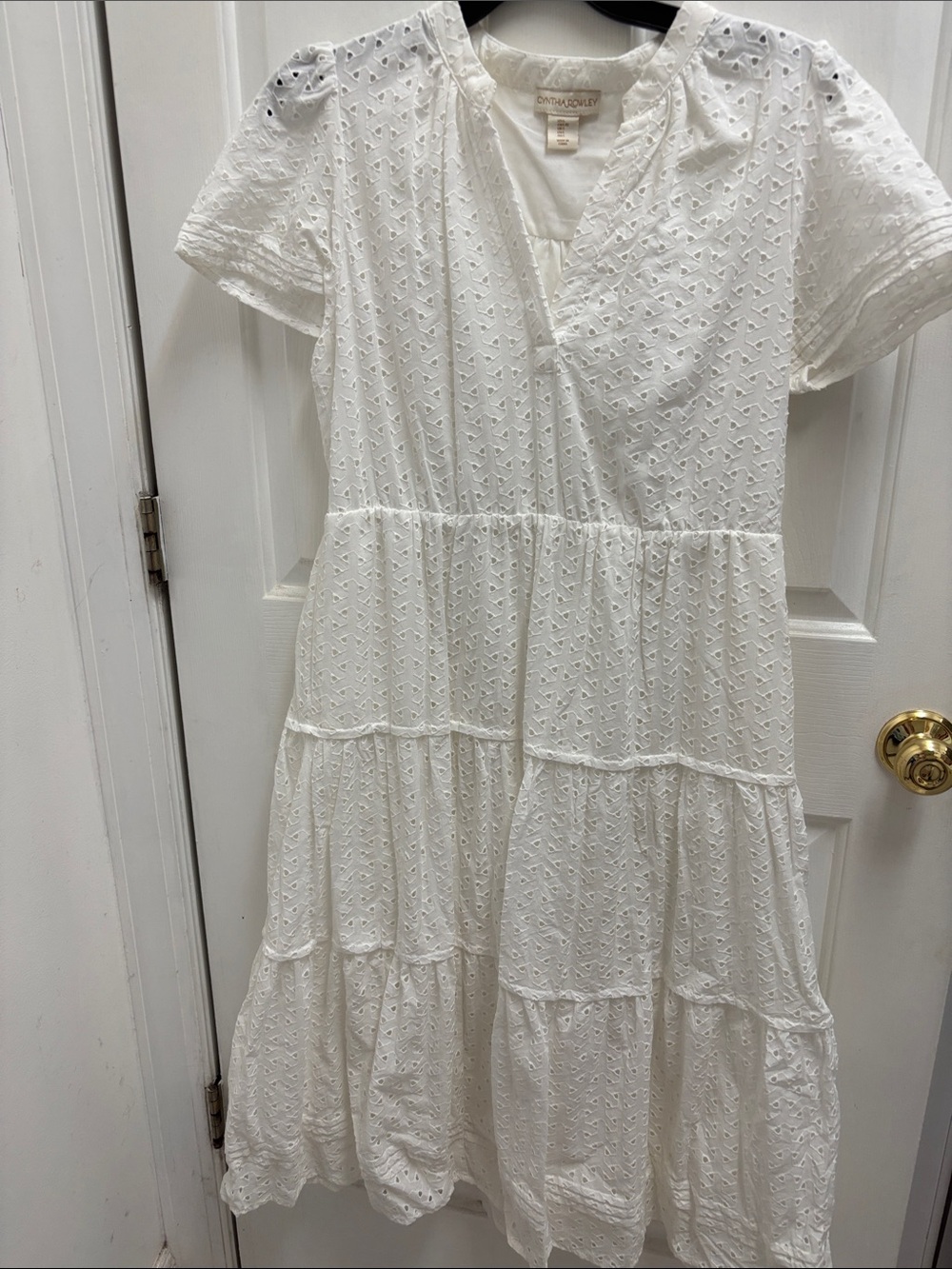 Cynthia Rowley White Eyelet Maxi Dress